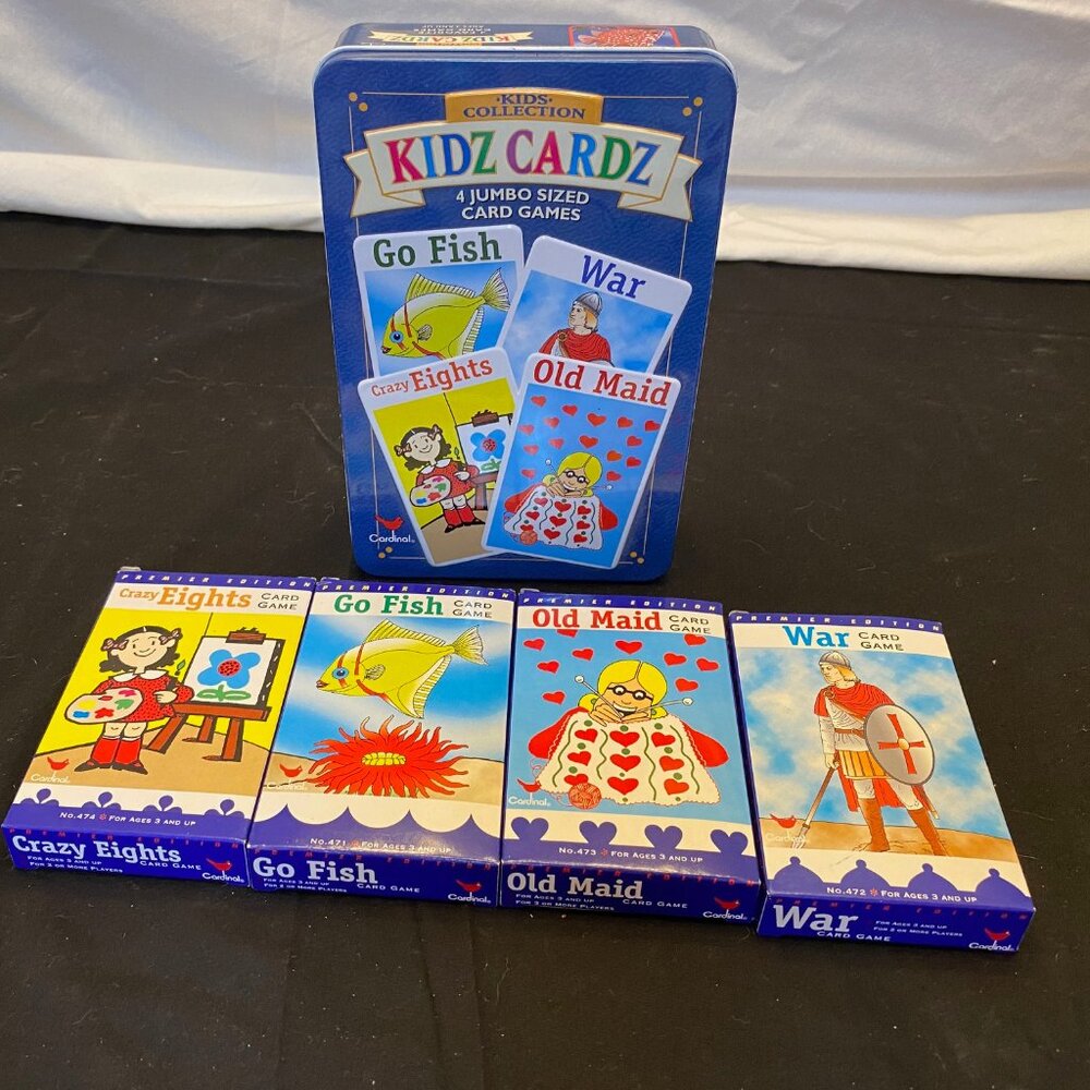 Kid's Collection of Jumbo Size Card Games in Collector's Tin - Vintage